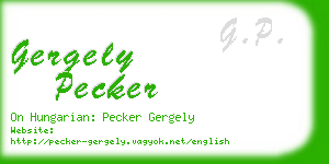 gergely pecker business card